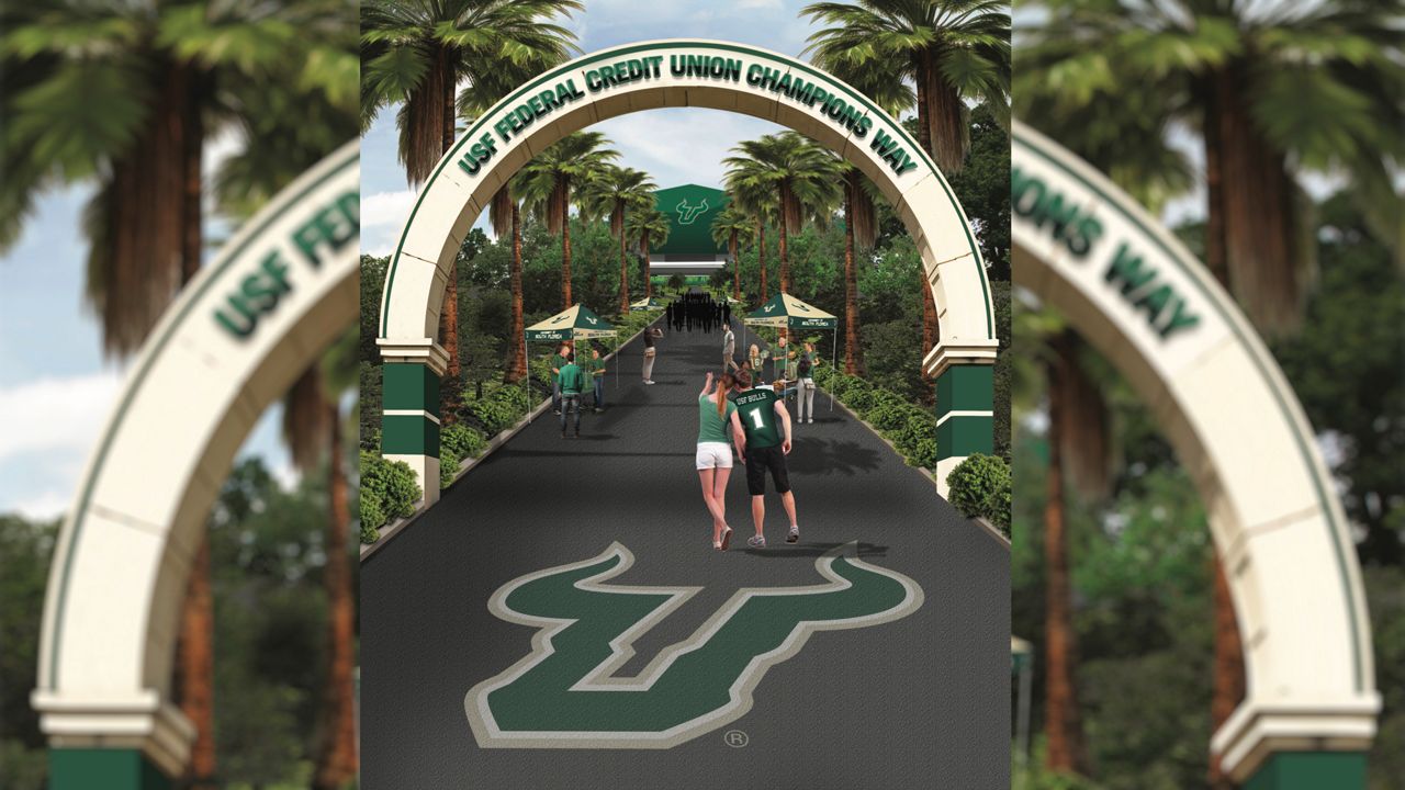 The University of South Florida on Tuesday released the first three renderings of its new on-campus stadium.